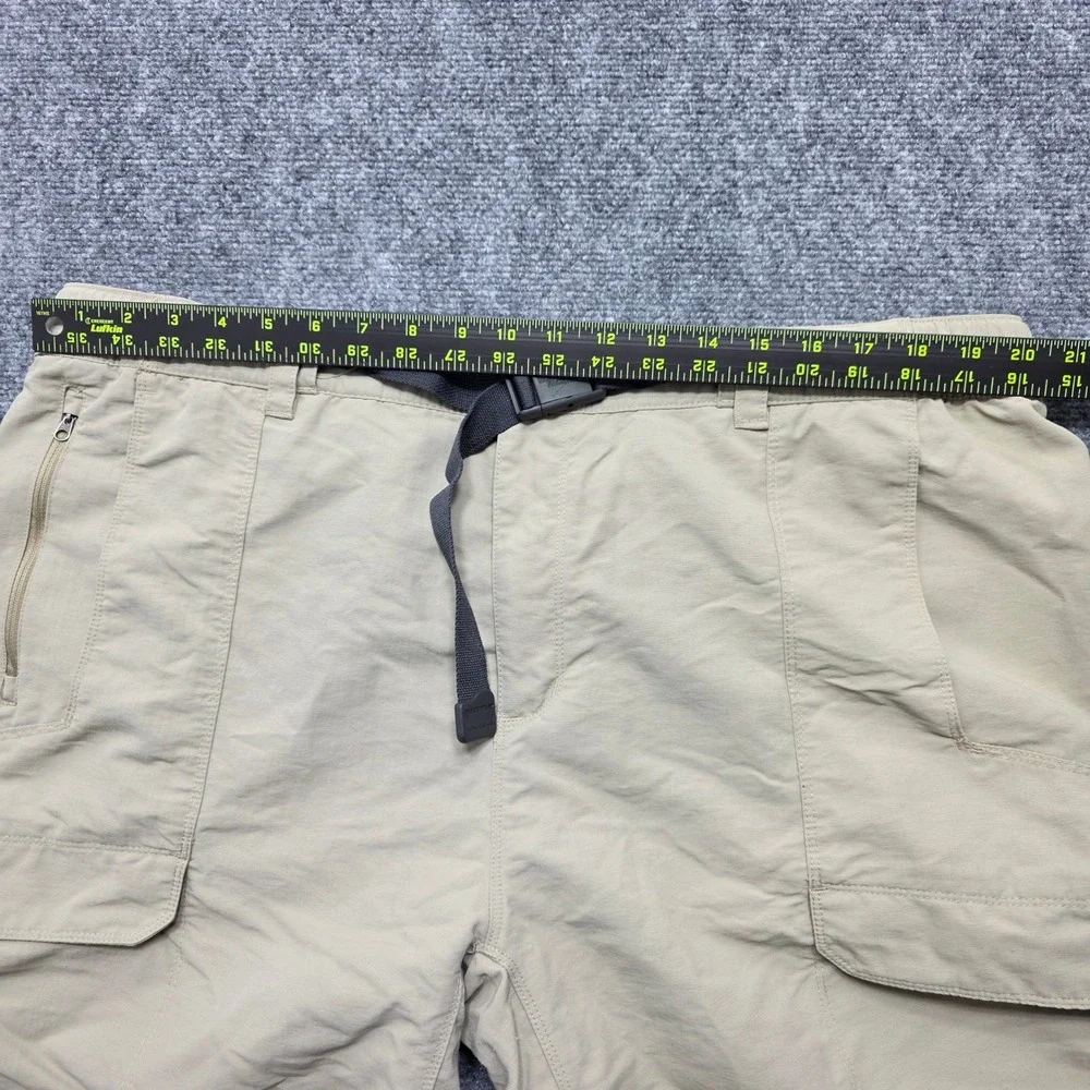 The North Face Men's XXL Convertible Hiking Pants Tan Khaki Zip Off Cargo Belted